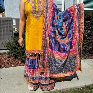 Sharara style mirror work indian dress. Only worn 1 time